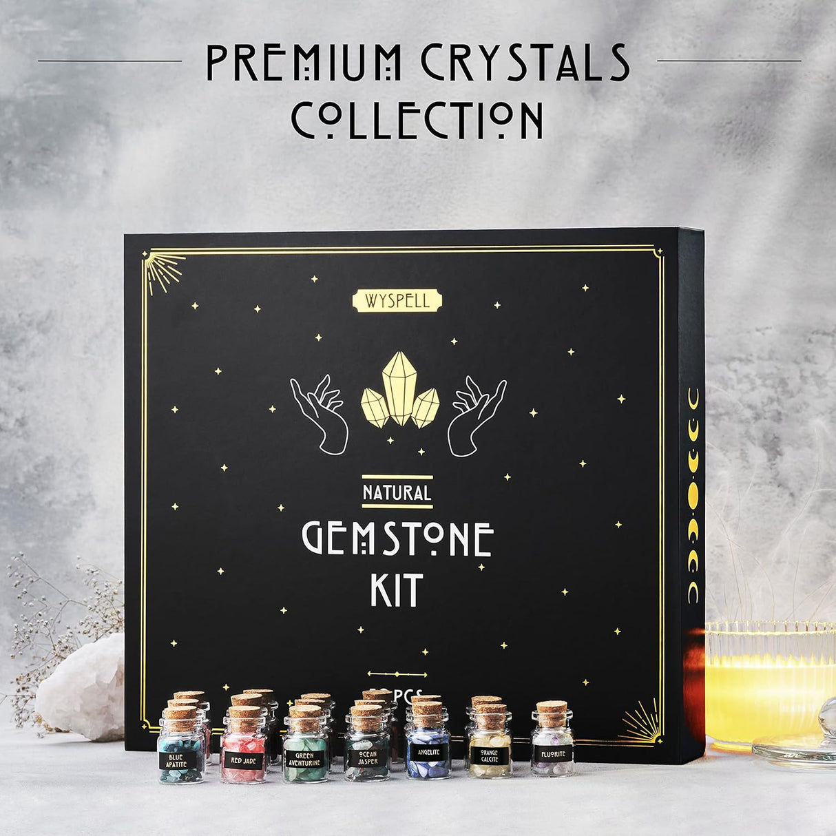 Bulk Crystals and Healing Stones 50 PCS - Real Mini Crystals for Spell Jars - Crystals for Witchcraft - Crystal Sets for Witchcraft Supplies - Real Crystal Witch Healing Crystals for Beginners Set
