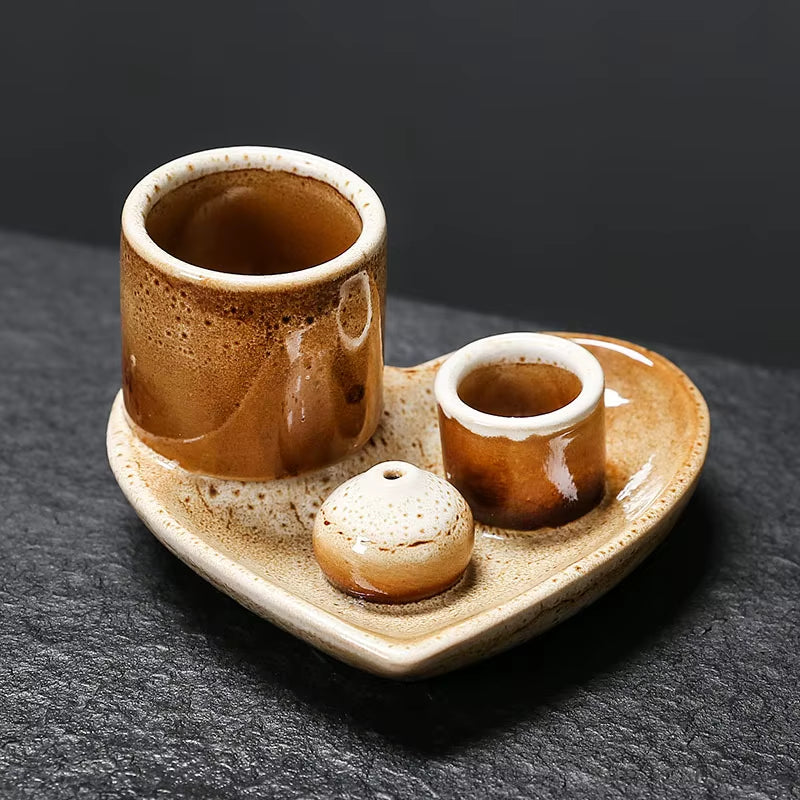 5-in-1 Ceramic Incense & Candle Holder – with Ash Catcher Tray – view 8