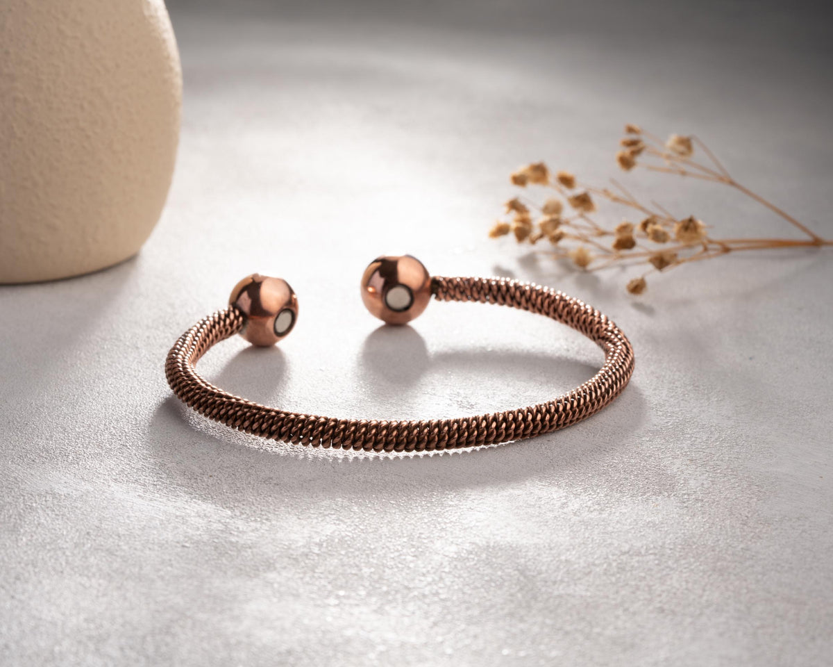 Handmade Copper Tensor Bracelet – Spiral Adjustable Bangle – view 6