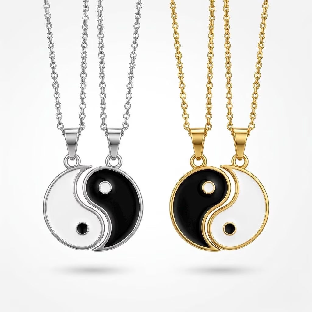 Yin Yang Matching Necklace Set – Couples & Best Friends – view 2