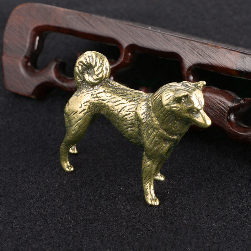 Brass Zodiac Dog Figurine – Antique or Bright Finish – view 16