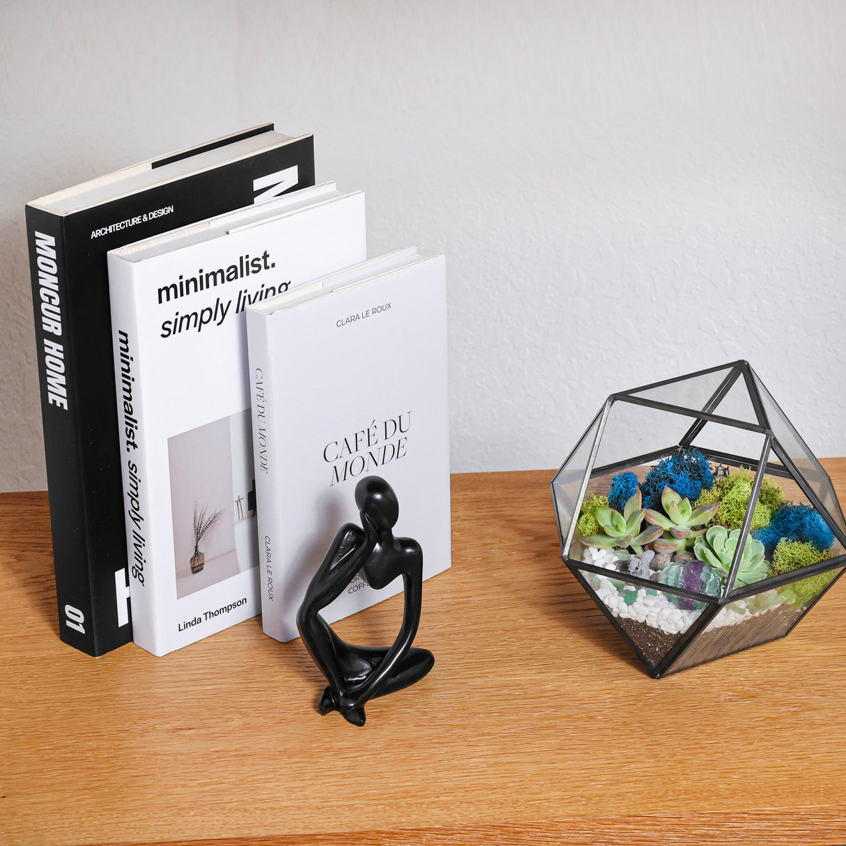 DIY Geometric Succulent Terrarium Kit: Live Plants, Crystals, Desk Decor