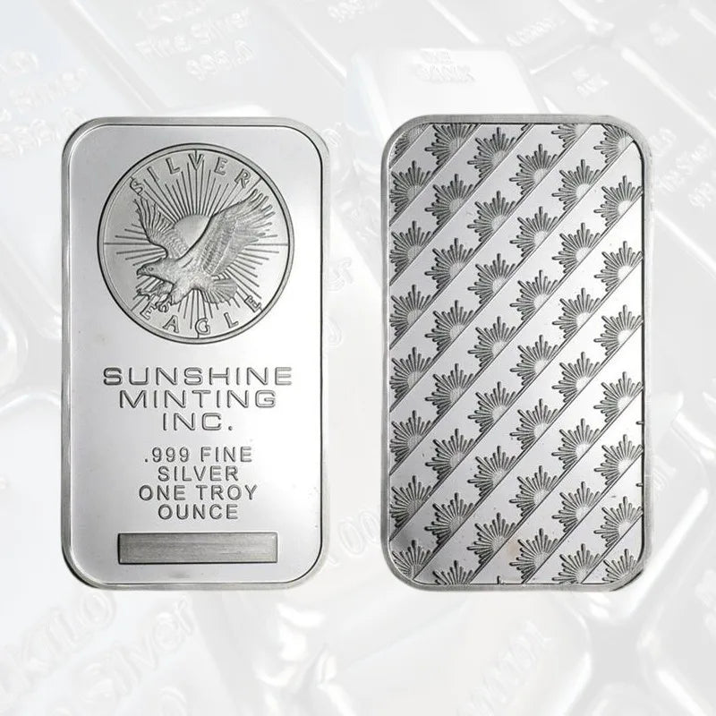 10/20Pcs Scottsdale Silver Bars Replica Silver One Troy Ounce Silver Bullion Iron Silver-Plated Craft Gifts