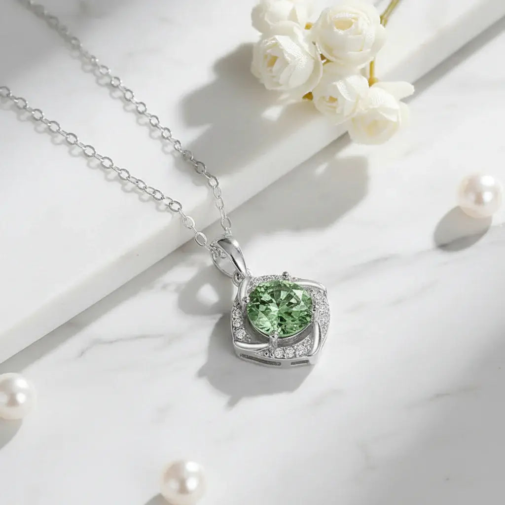 925 Silver Moissanite Necklace Silver Destiny Moissanite Pendant