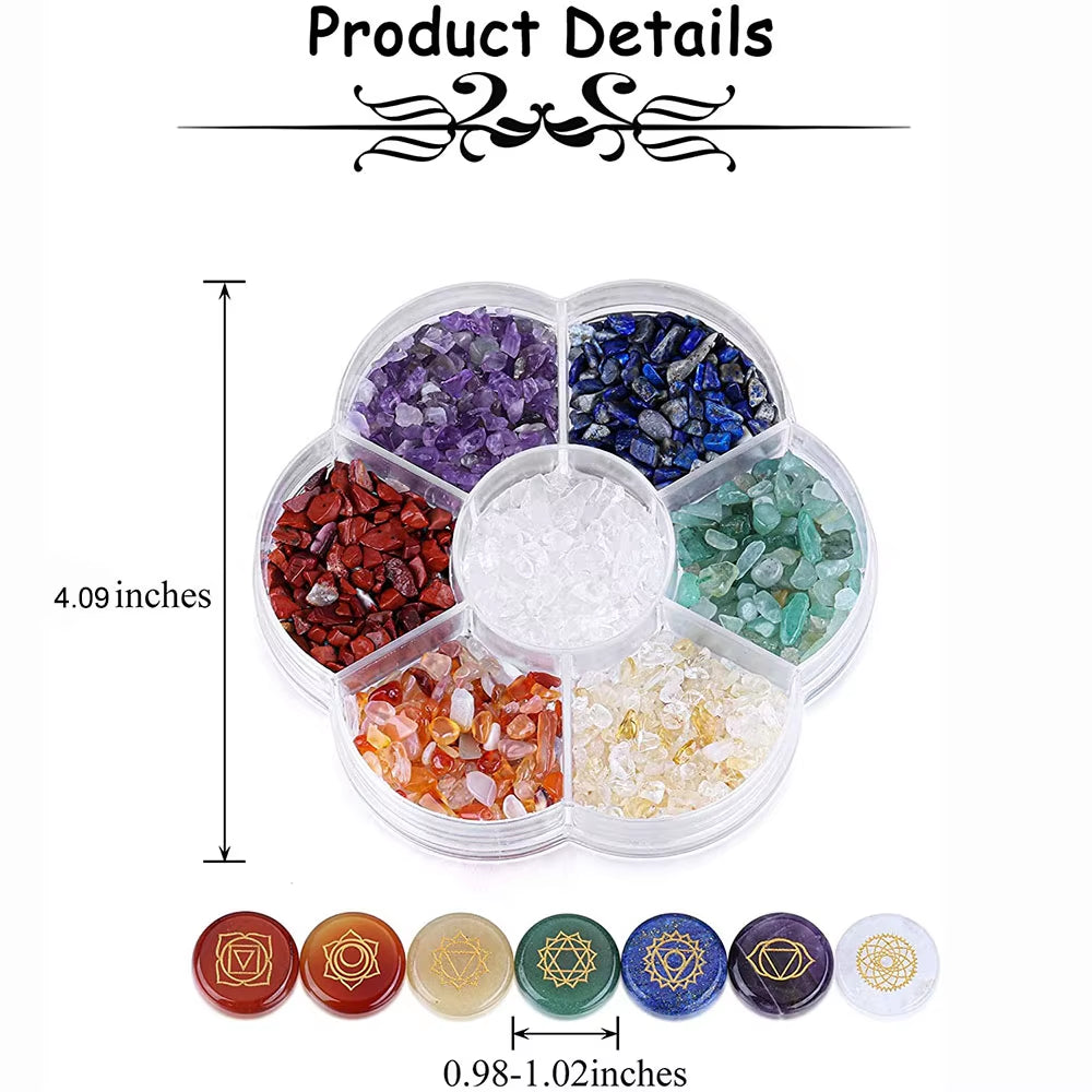 Engraved 7 Chakra Stones – Reiki Crystal Kit – view 7