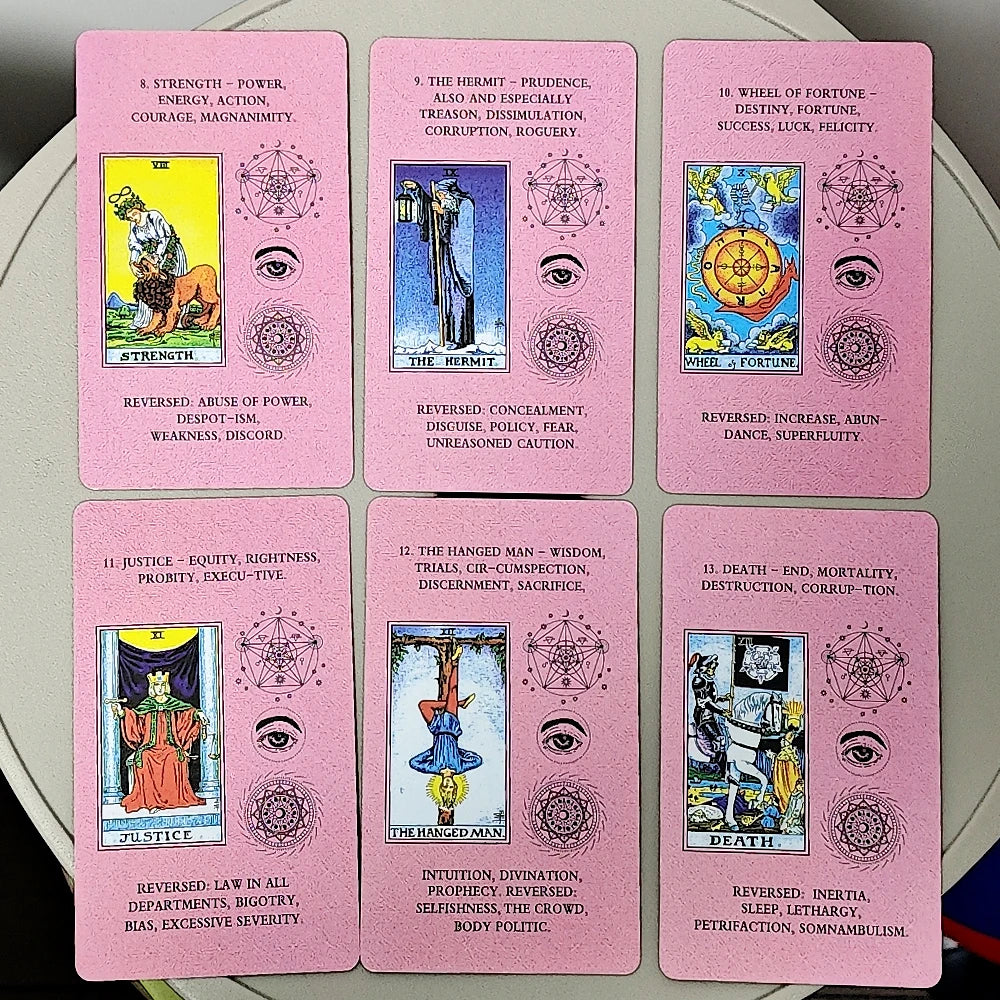 Pink Learning Tarot – 78 Cards with Keywords for Beginners – view 4