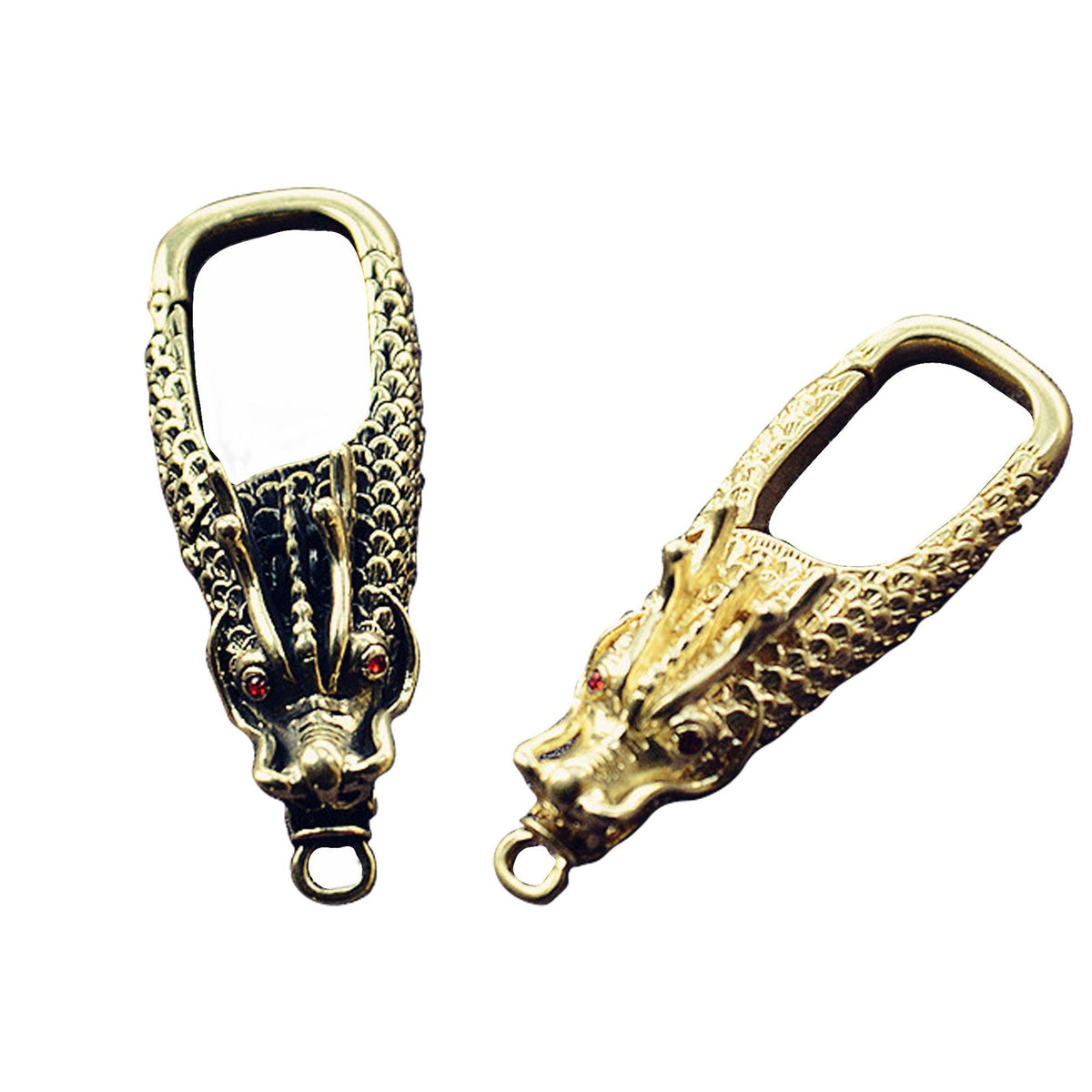 Brass Dragon & Phoenix Keychain – Chinese Copper Art – view 3