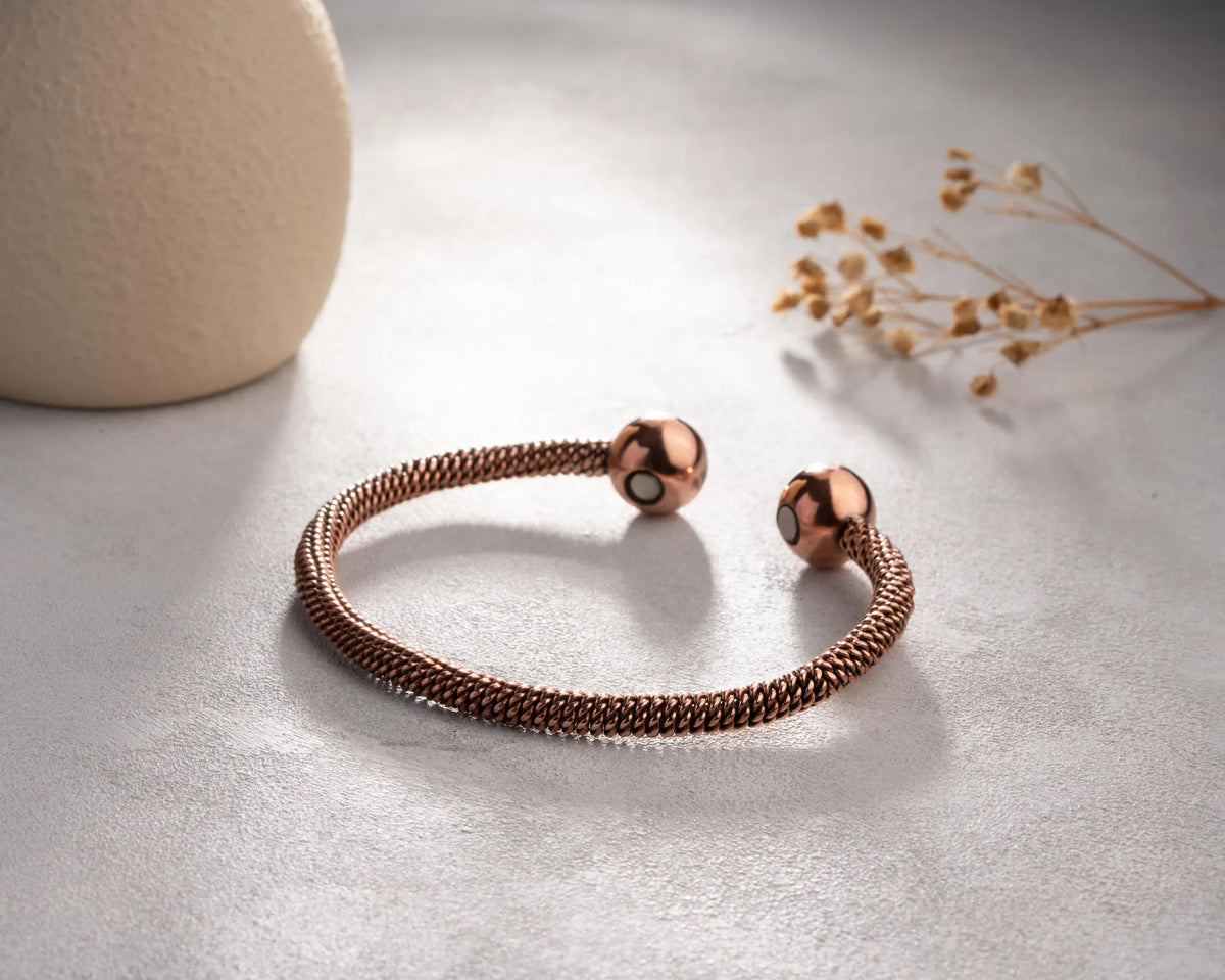 Handmade Copper Tensor Bracelet – Spiral Adjustable Bangle – view 4