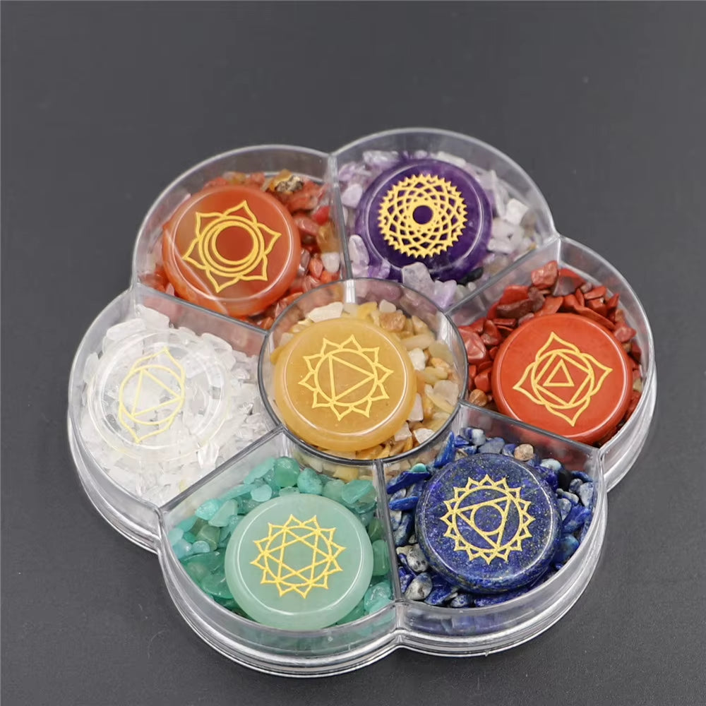 Engraved 7 Chakra Stones – Reiki Crystal Kit – view 8