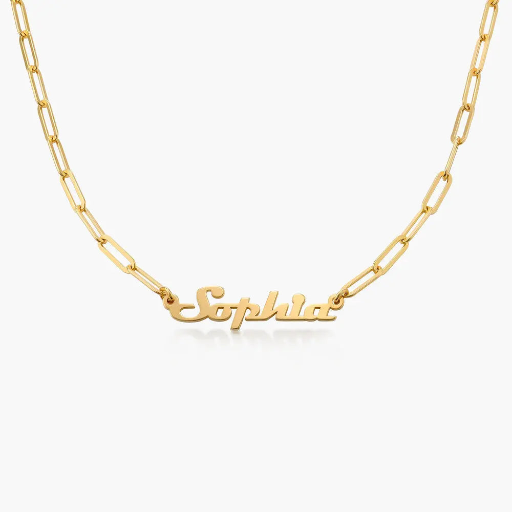 Full Silver Vintage Name Necklace - Silver Name Necklace