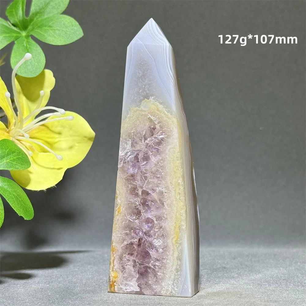 Natural Agate Crystal Cave Quartz Tower
