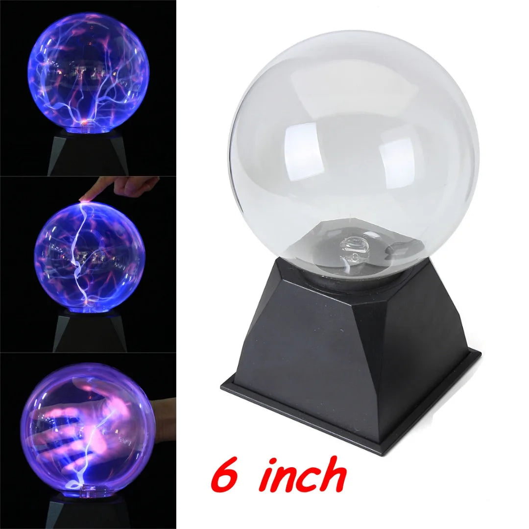 4/5/6/8" Magic Plasma Ball Lightning Crystal Globe Touch Nebula Light Sphere
