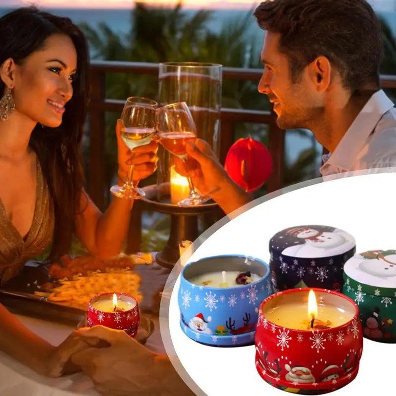 Christmas Aromatherapy Candle Gift Set – 4 Natural Soy Wax Candles