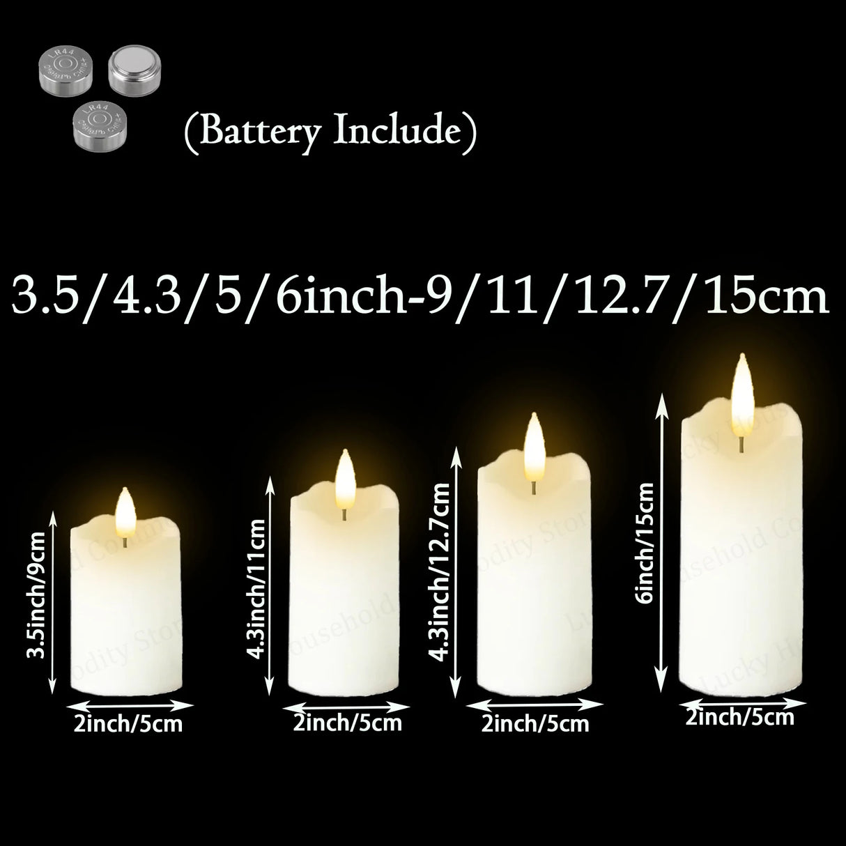 Flameless LED Pillar Candles – Battery Operated for Wedding, Christmas & Home
