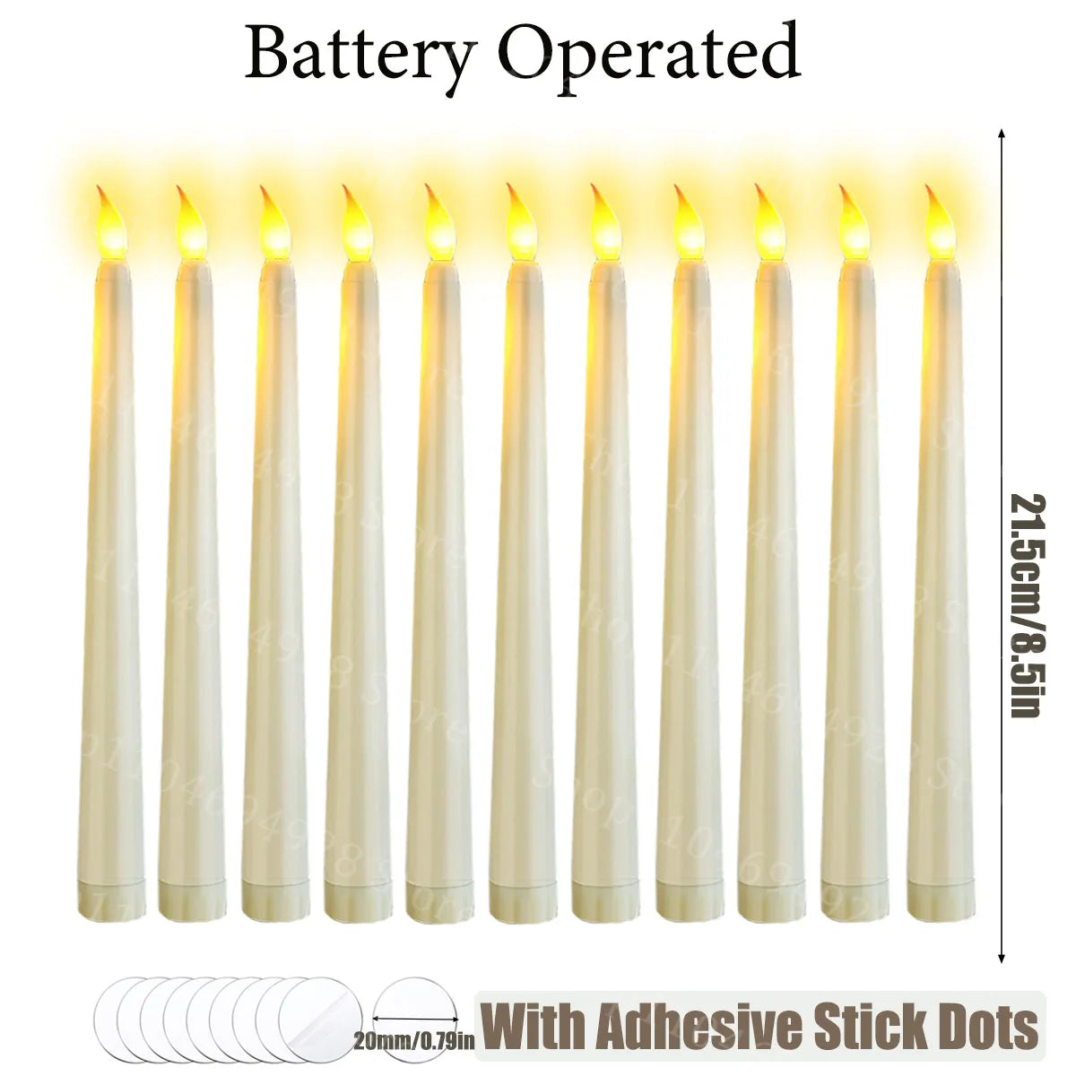 Flameless 3D Cone Candles – Warm Yellow Glow | Battery Operated, Realistic Flame