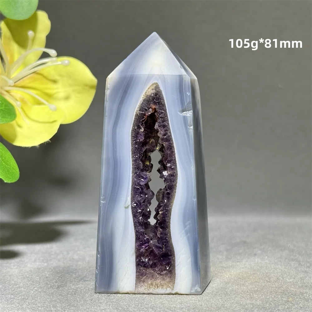Natural Agate Crystal Cave Quartz Tower