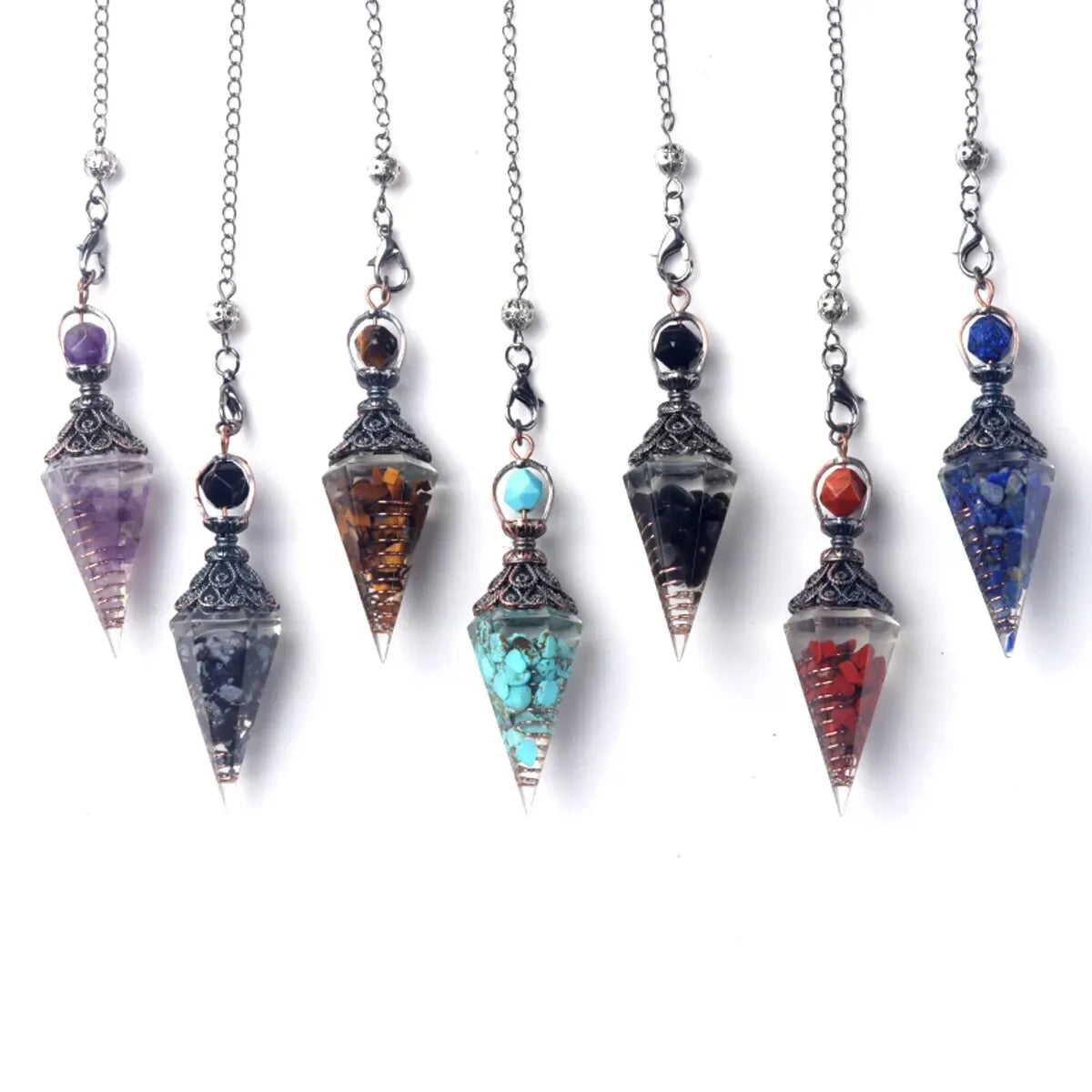 Natural Stone Hexagonal Cone Pendant – Crystal Energy Jewelry