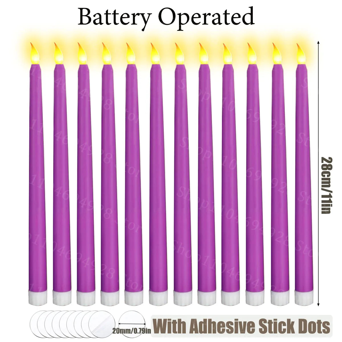 Flameless 3D Cone Candles – Warm Yellow Glow | Battery Operated, Realistic Flame