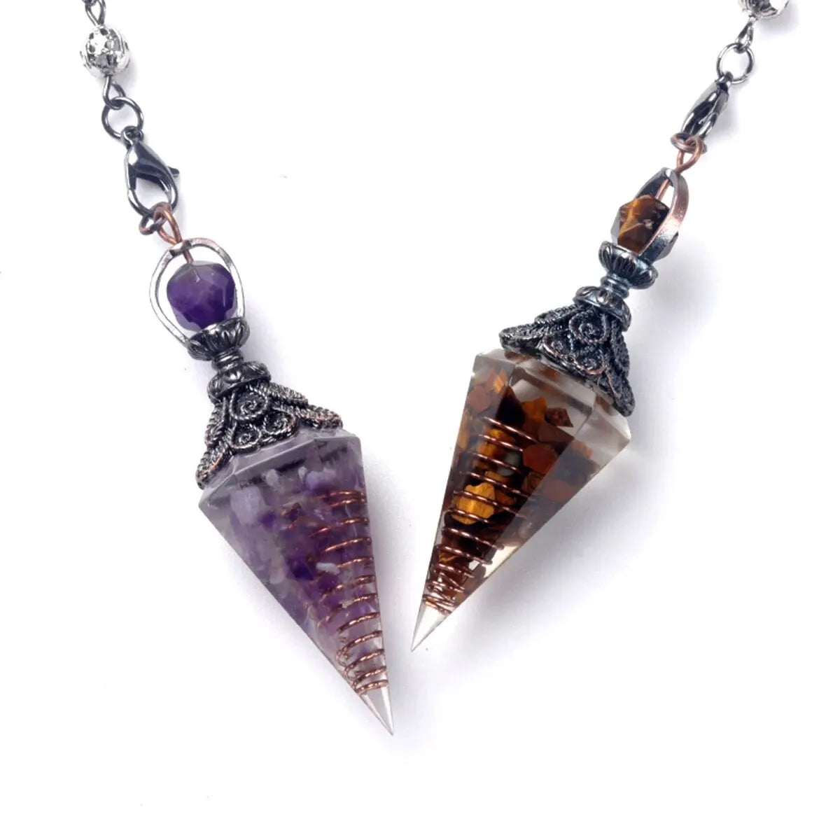 Natural Stone Hexagonal Cone Pendant – Crystal Energy Jewelry
