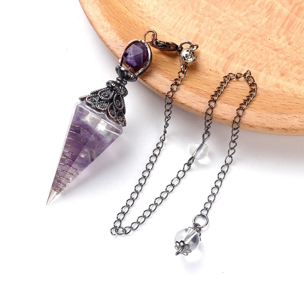 Natural Stone Hexagonal Cone Pendant – Crystal Energy Jewelry