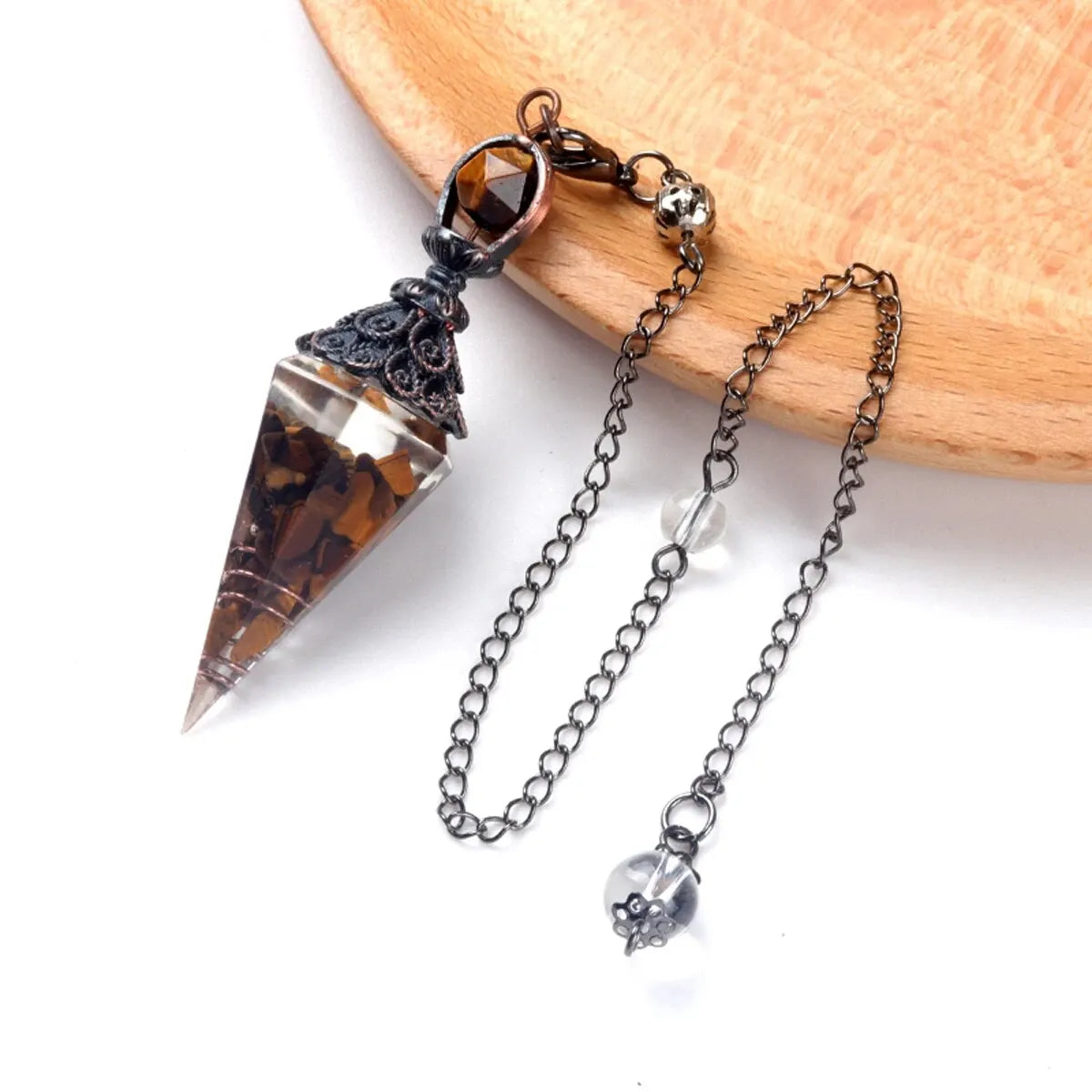 Natural Stone Hexagonal Cone Pendant – Crystal Energy Jewelry
