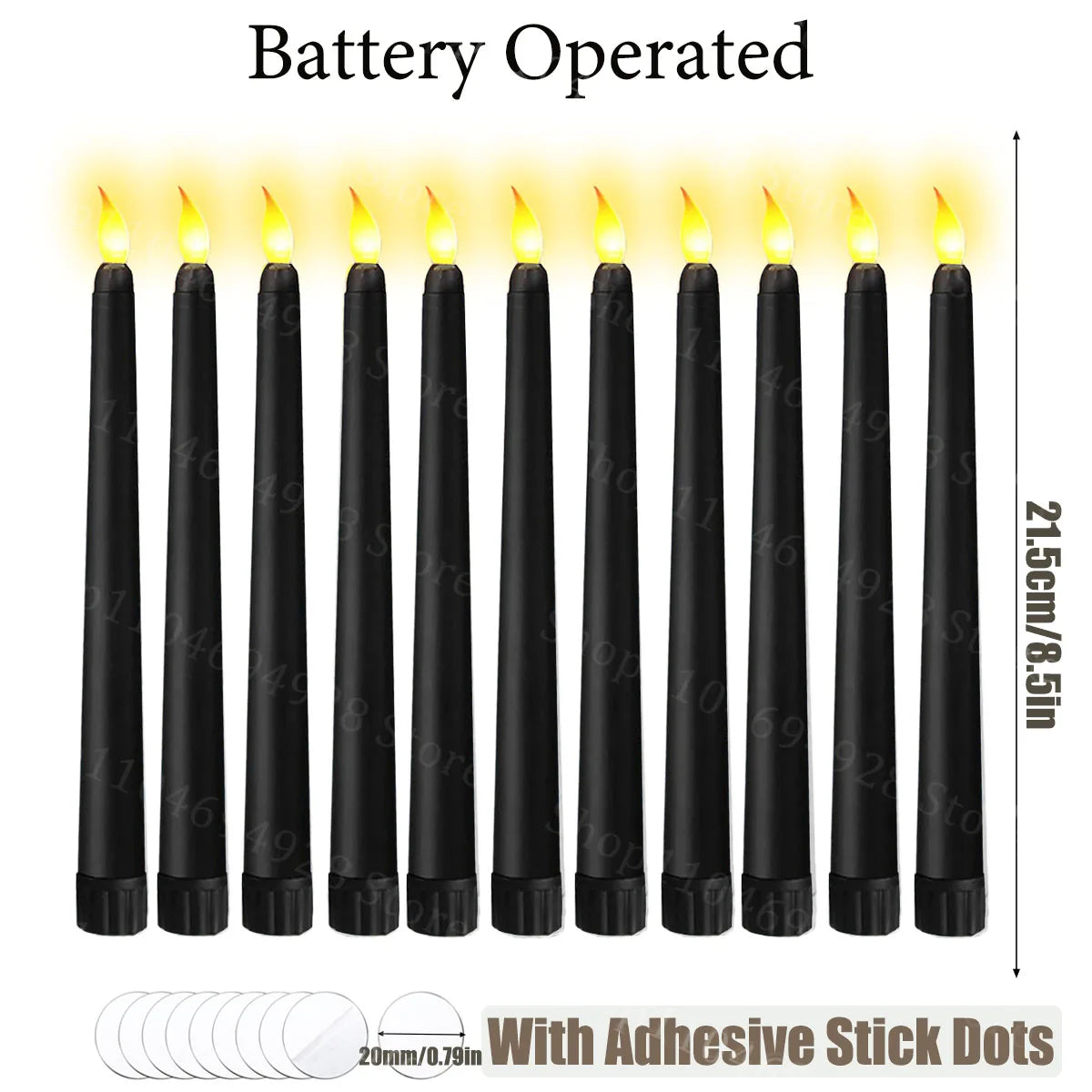 Flameless 3D Cone Candles – Warm Yellow Glow | Battery Operated, Realistic Flame