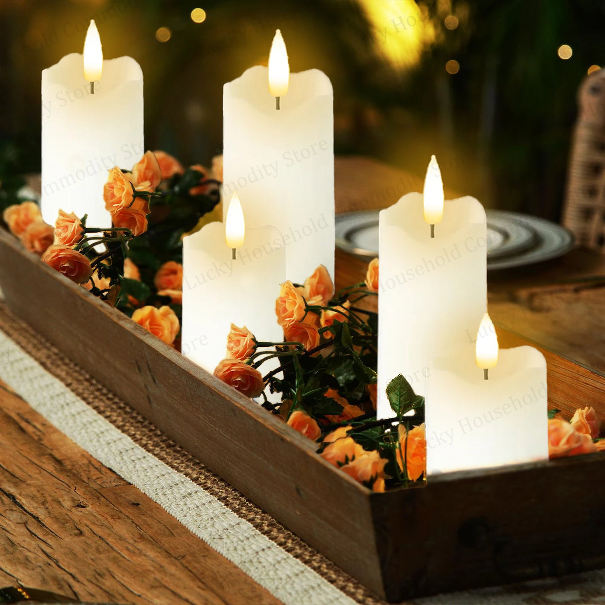 Flameless LED Pillar Candles – Battery Operated for Wedding, Christmas & Home