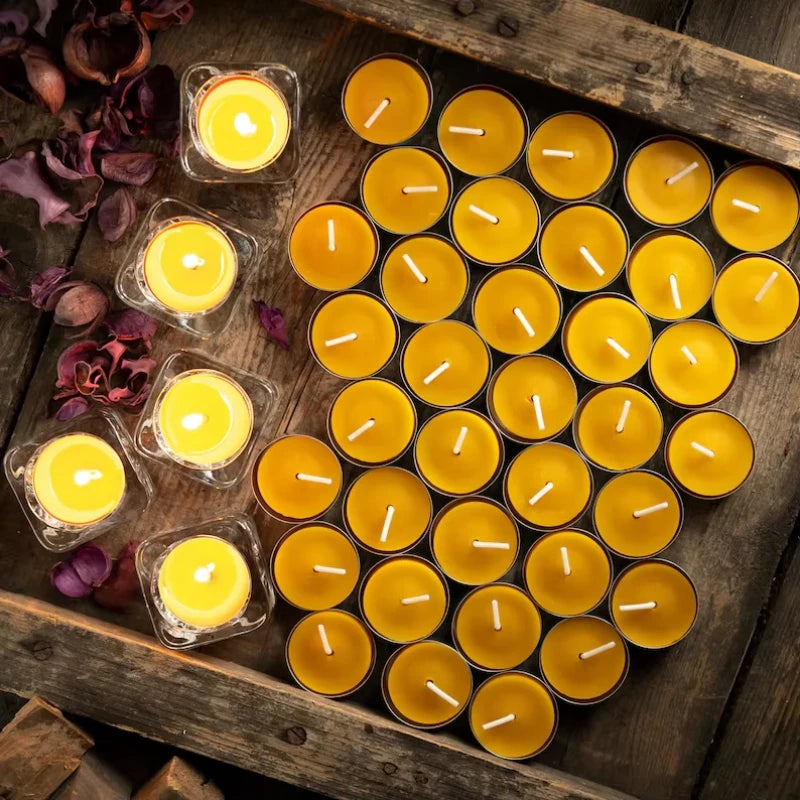 Natural Beeswax Taper Candles – Handcrafted with Cotton Wick Available in 14g / 52g Sizes