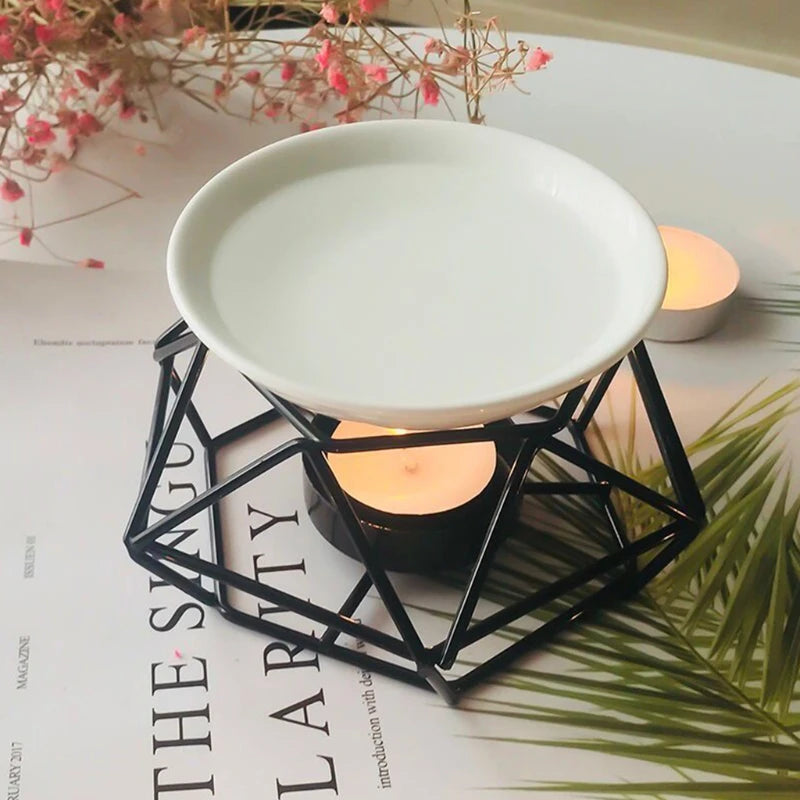 Geometric Oil Burner – Aromatic Wax Melt Burner for Essential Oils