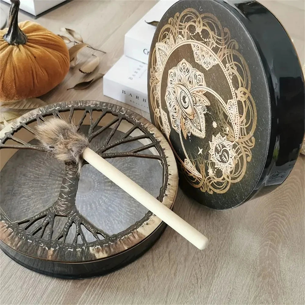 Vegan Shamanic Hand Drum – 10 Inch with Mallet