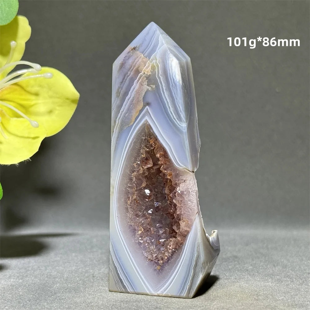 Natural Agate Crystal Cave Quartz Tower