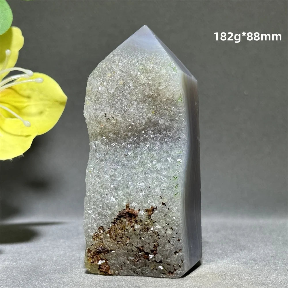 Natural Agate Crystal Cave Quartz Tower