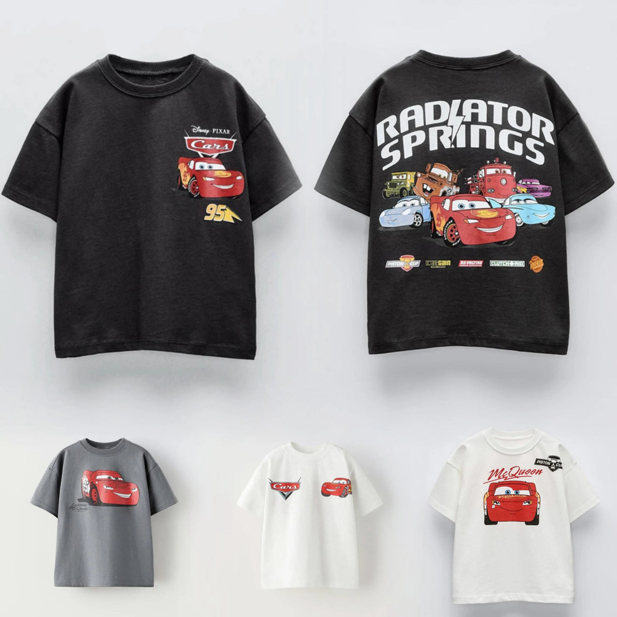 Car Cartoon Tee – Boys Summer Short Sleeve, Loose Casual Fit