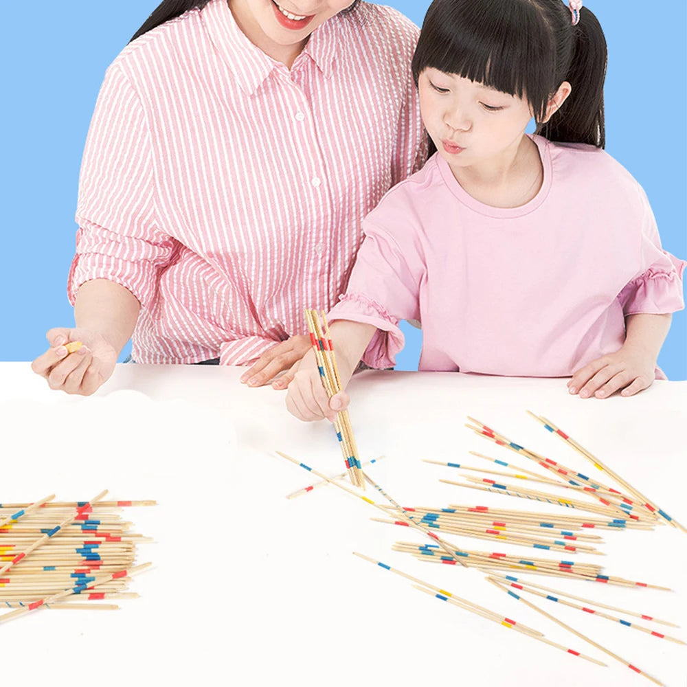 Pick Up Sticks Wooden Game – Classic Mikado Family Fun