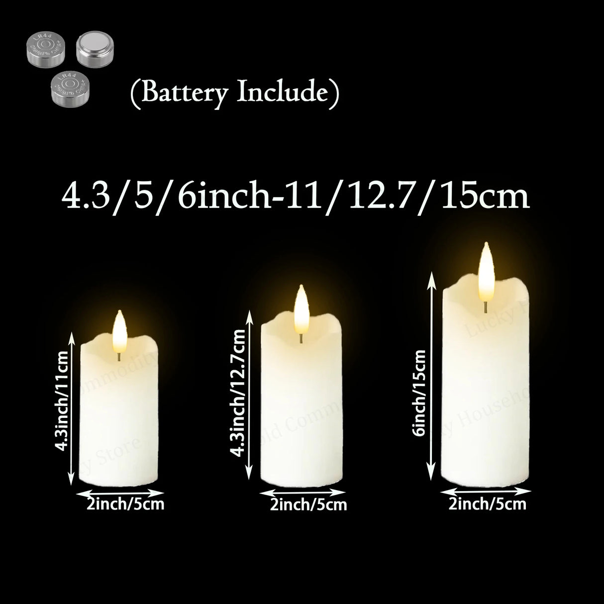 Flameless LED Pillar Candles – Battery Operated for Wedding, Christmas & Home