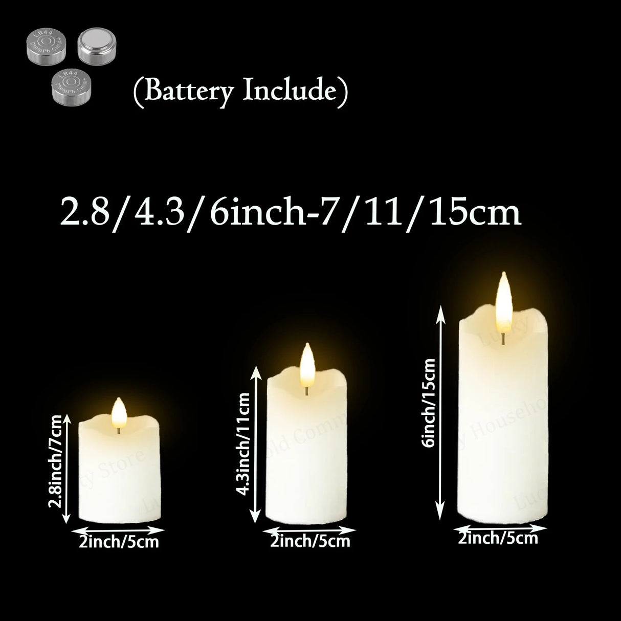 Flameless LED Pillar Candles – Battery Operated for Wedding, Christmas & Home