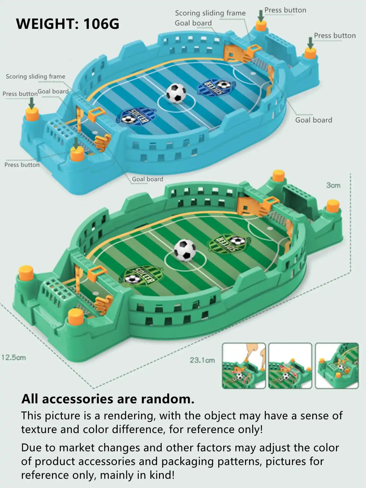 Football Table Mini Tabletop Interactive Game, Soccer Tabletops Competition Sports Games Desktop Catapult Toys for Family Game