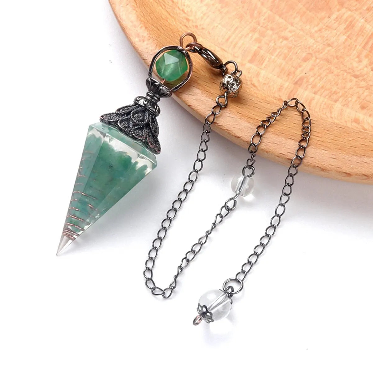 Natural Stone Hexagonal Cone Pendant – Crystal Energy Jewelry