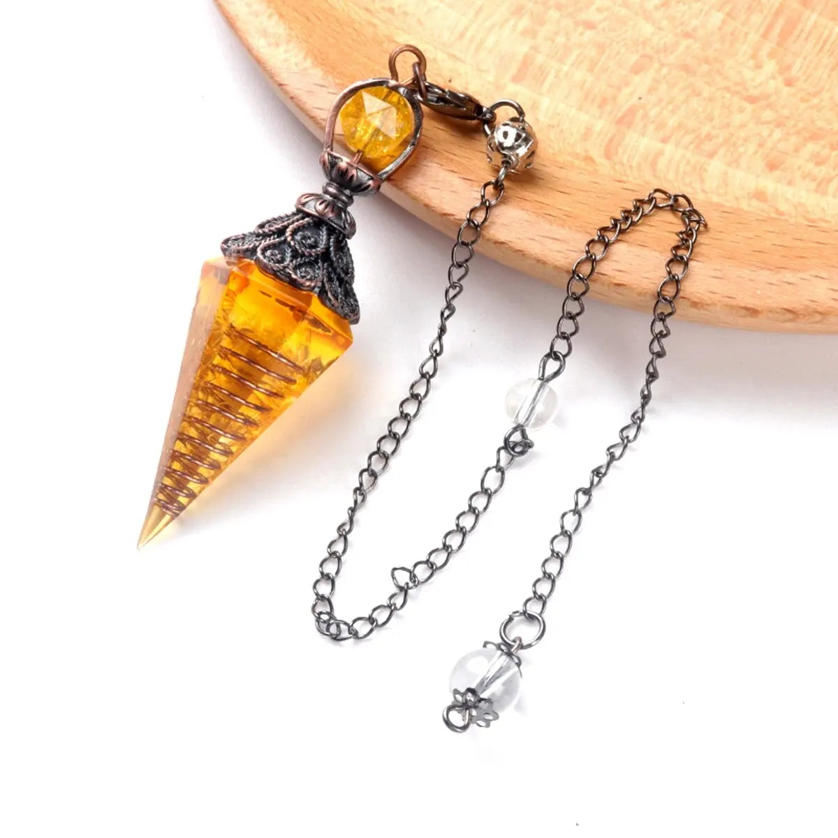 Natural Stone Hexagonal Cone Pendant – Crystal Energy Jewelry