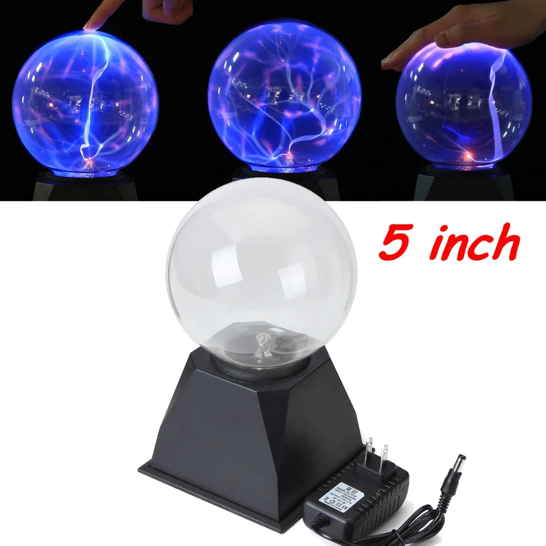 4/5/6/8" Magic Plasma Ball Lightning Crystal Globe Touch Nebula Light Sphere