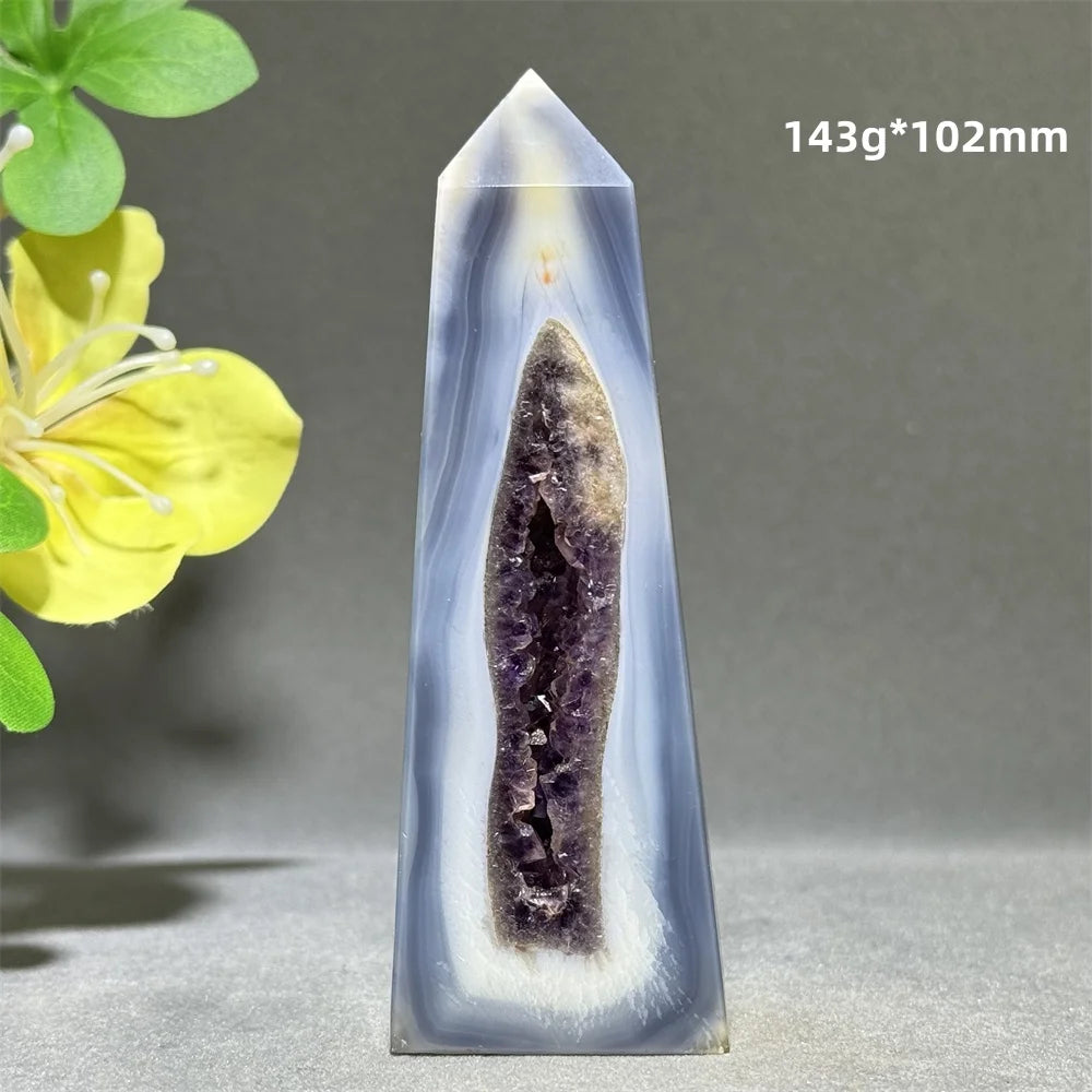 Natural Agate Crystal Cave Quartz Tower