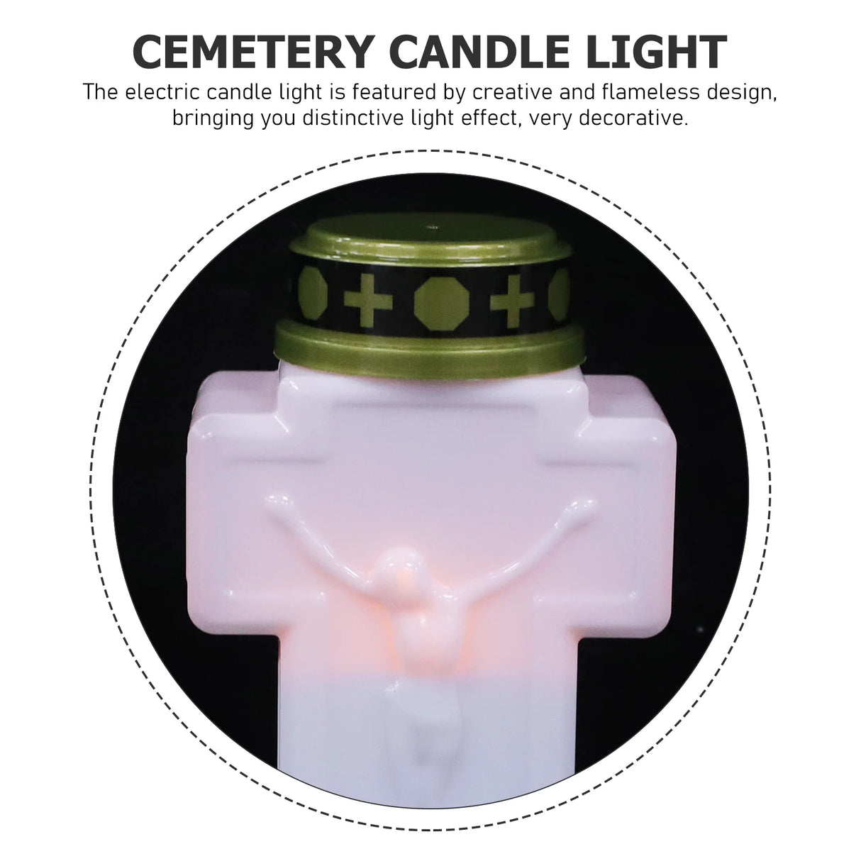 Flameless Electric Grave Light – Flickering Yellow LED | Weather-Resistant Memorial Candle