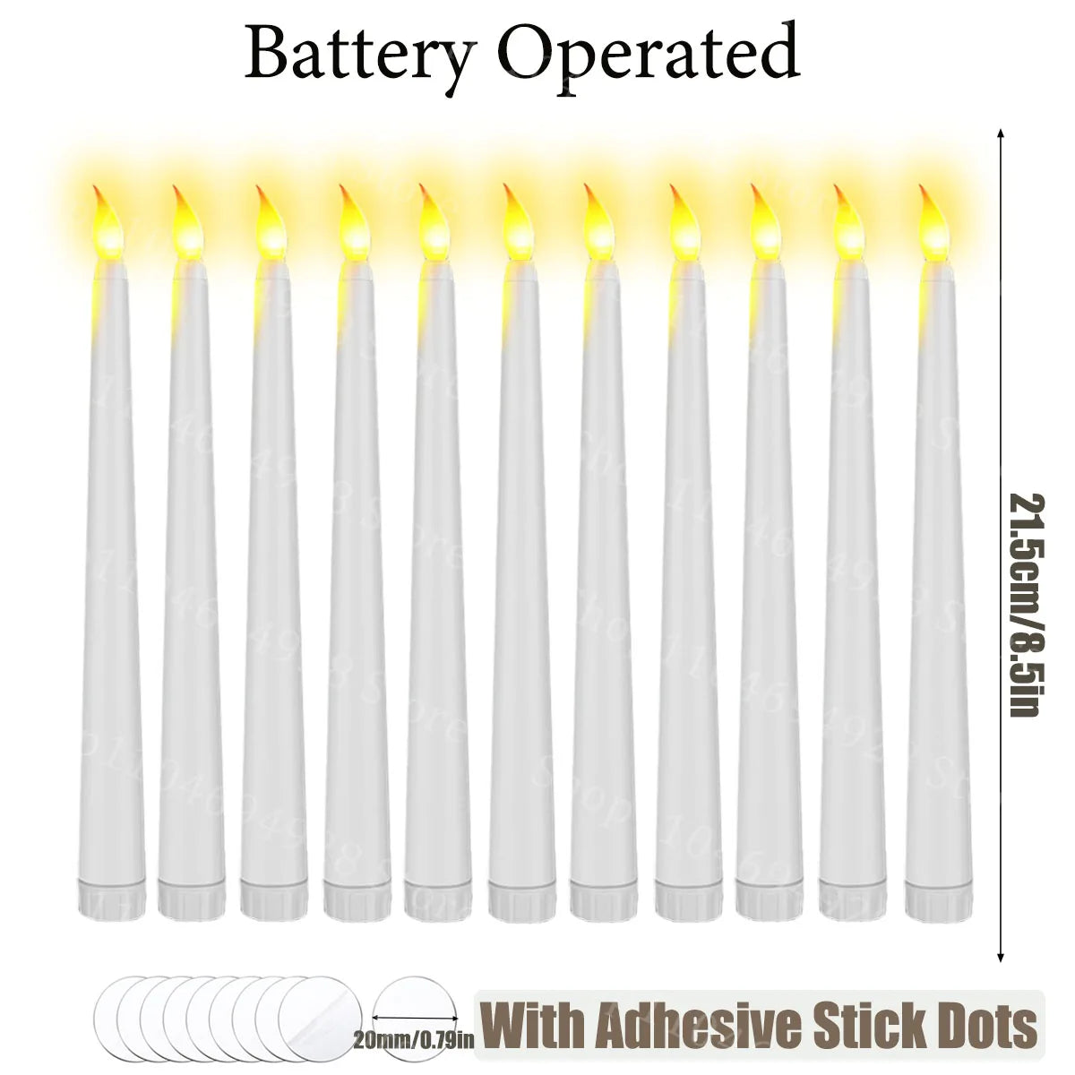 Flameless 3D Cone Candles – Warm Yellow Glow | Battery Operated, Realistic Flame