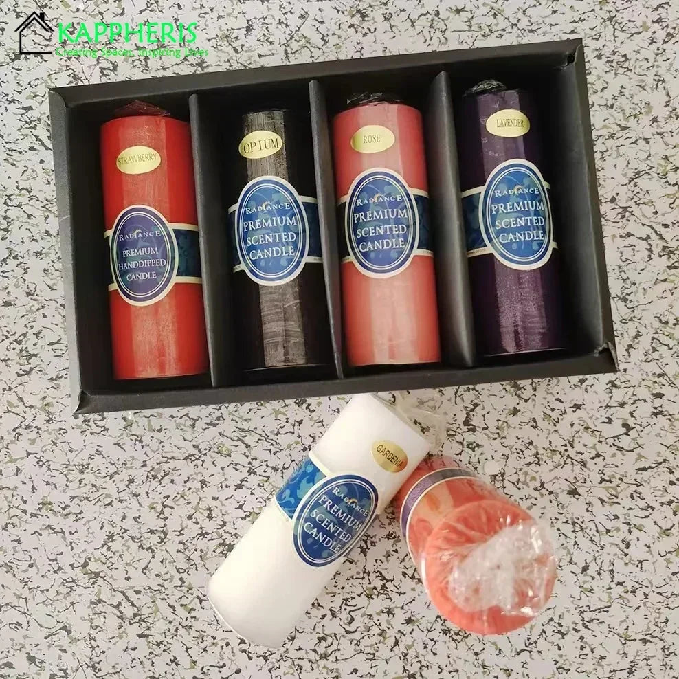 Flameless Pillar Candles – Black, Red & Yellow Scented Soy Wax Candles for Prayer, Church, or Home Aromatherapy