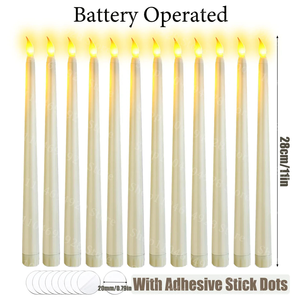 Flameless 3D Cone Candles – Warm Yellow Glow | Battery Operated, Realistic Flame