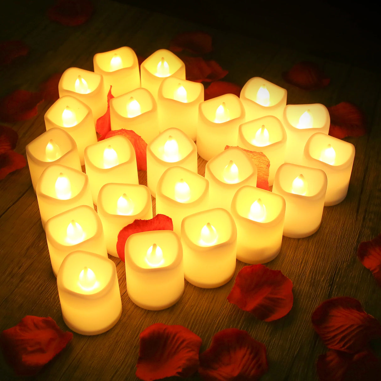 Realistic Flameless LED Tea Light Candles – Battery Operated, Perfect for Votive & Holiday Decor