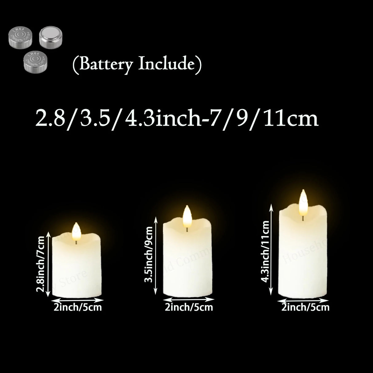 Flameless LED Pillar Candles – Battery Operated for Wedding, Christmas & Home
