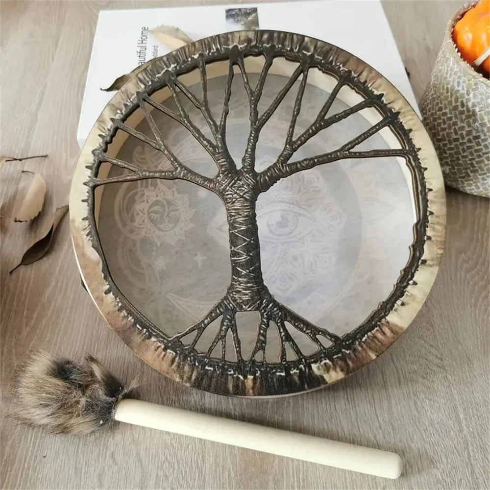 Vegan Shamanic Hand Drum – 10 Inch with Mallet