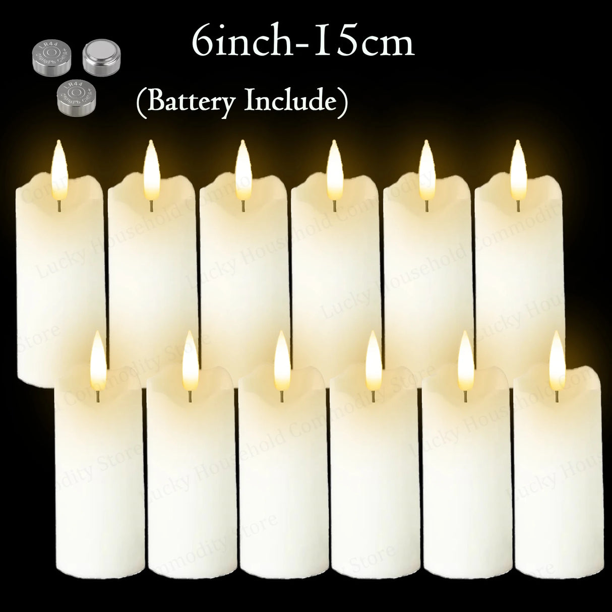 Flameless LED Pillar Candles – Battery Operated for Wedding, Christmas & Home