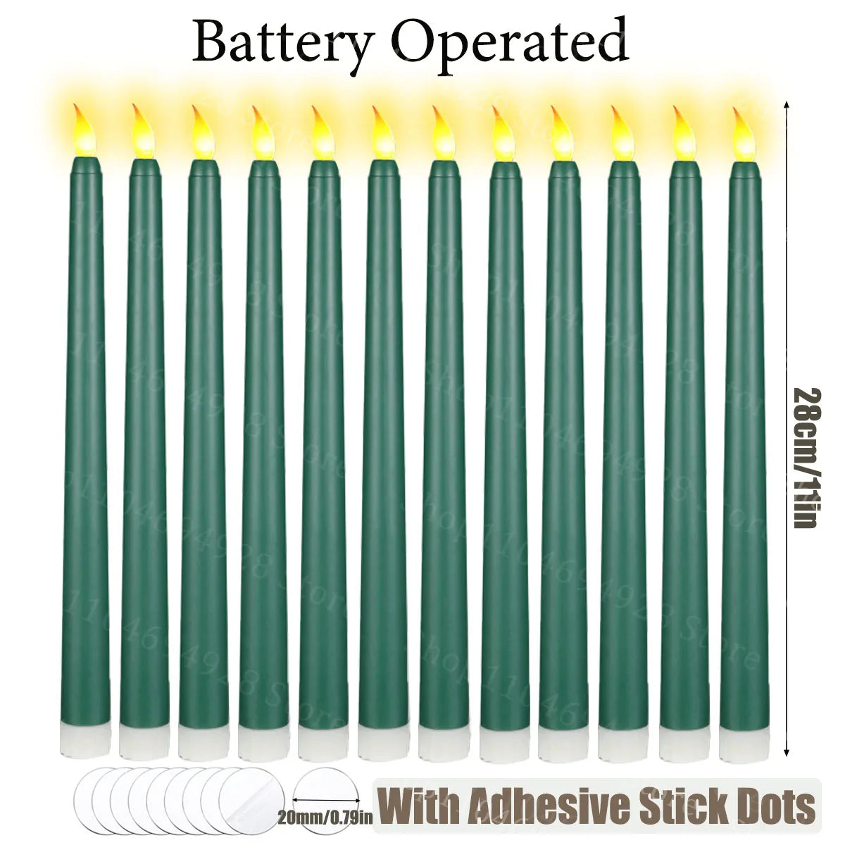 Flameless 3D Cone Candles – Warm Yellow Glow | Battery Operated, Realistic Flame